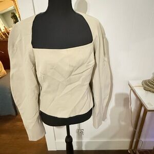 Nanushka Tan blouse  with Dramatic Sleeves